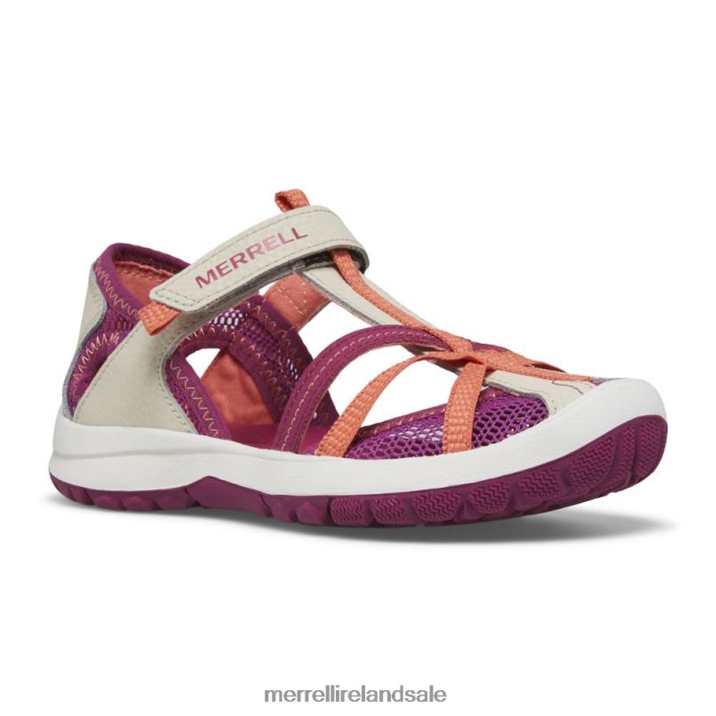 Dragonfly Sandal (MK166805K) Merrell Kids BX26T1414 Grey/Coral Shoes
