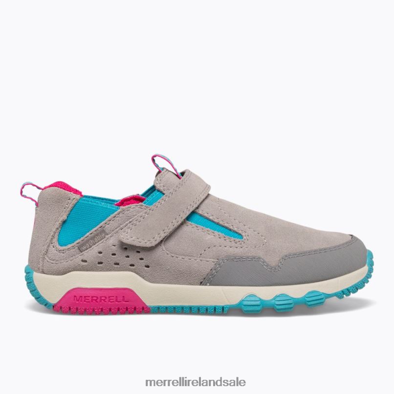 Free Roam Jungle Moc (MK165222) Merrell Kids BX26T1425 Grey/Turq/Berry Shoes