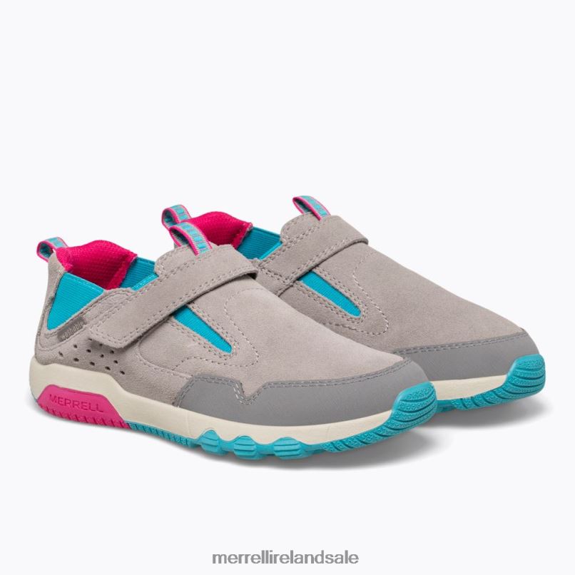 Free Roam Jungle Moc (MK165222) Merrell Kids BX26T1425 Grey/Turq/Berry Shoes