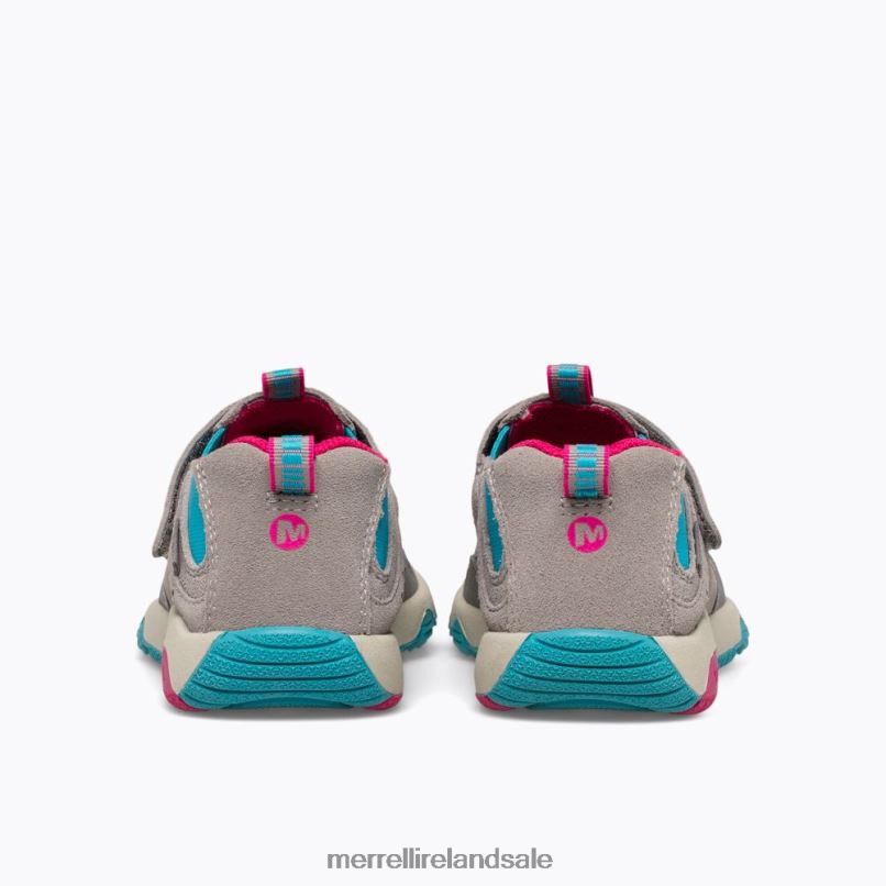Free Roam Jungle Moc (MK165222) Merrell Kids BX26T1425 Grey/Turq/Berry Shoes
