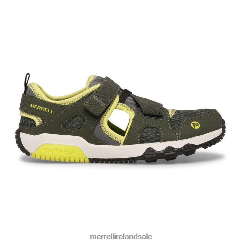 Hydro Free Roam Monarch Sandal (MK265670K) Merrell Kids BX26T1501 Olive/Lime Shoes