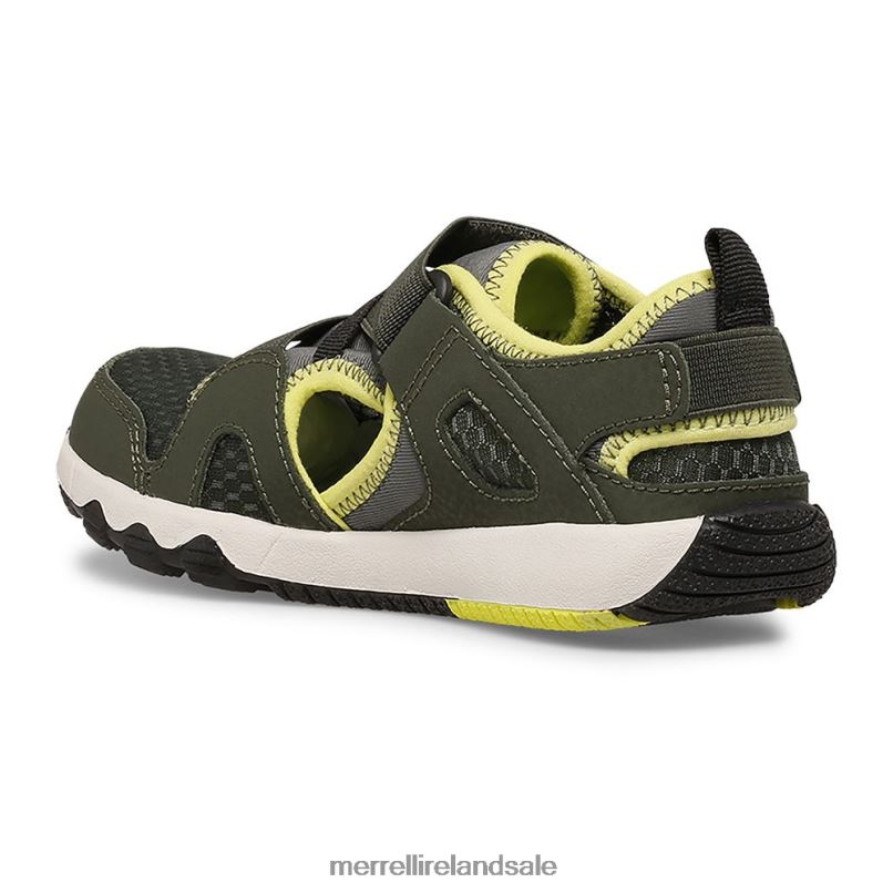 Hydro Free Roam Monarch Sandal (MK265670K) Merrell Kids BX26T1501 Olive/Lime Shoes