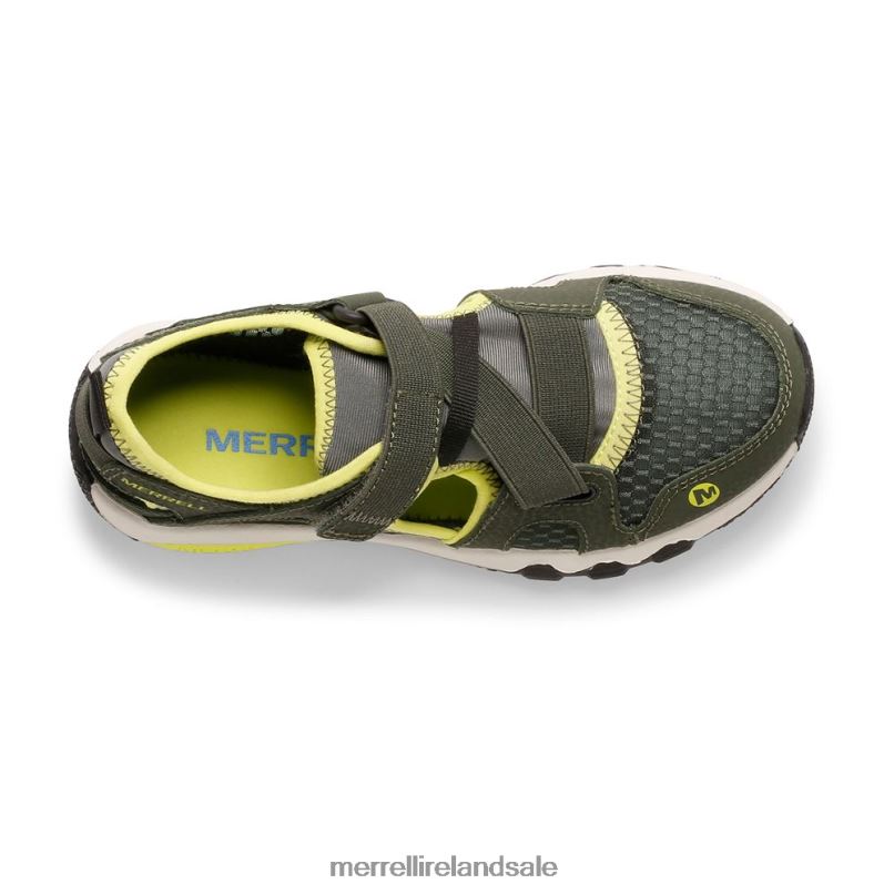 Hydro Free Roam Monarch Sandal (MK265670K) Merrell Kids BX26T1501 Olive/Lime Shoes