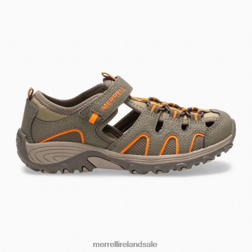 Hydro H2O Hiker Sandal (MK261856K) Merrell Kids BX26T1411 Gunsmoke/Orange Shoes