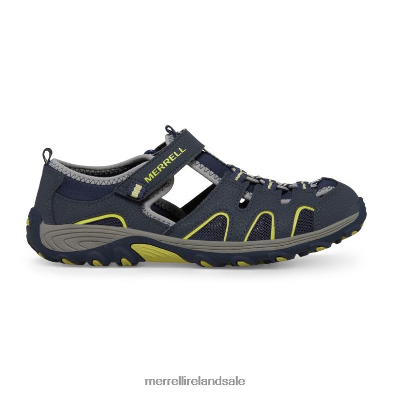 Hydro H2O Hiker Sandal (MK262163) Merrell Kids BX26T1412 Navy/Lime Shoes