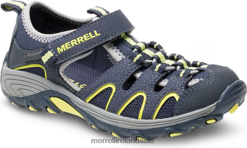 Hydro H2O Hiker Sandal (MK262163) Merrell Kids BX26T1412 Navy/Lime Shoes
