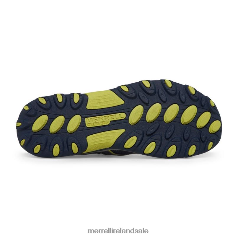 Hydro H2O Hiker Sandal (MK262163) Merrell Kids BX26T1412 Navy/Lime Shoes