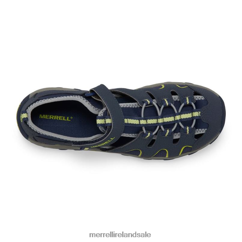 Hydro H2O Hiker Sandal (MK262163) Merrell Kids BX26T1412 Navy/Lime Shoes
