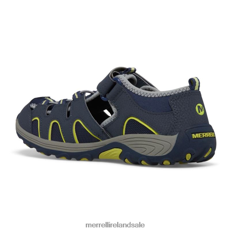 Hydro H2O Hiker Sandal (MK262163) Merrell Kids BX26T1412 Navy/Lime Shoes