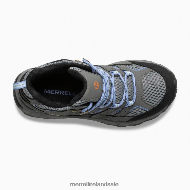 Moab 2 Mid Waterproof Boot (MK162260) Merrell Kids BX26T804 Grey/Periwinkle Shoes