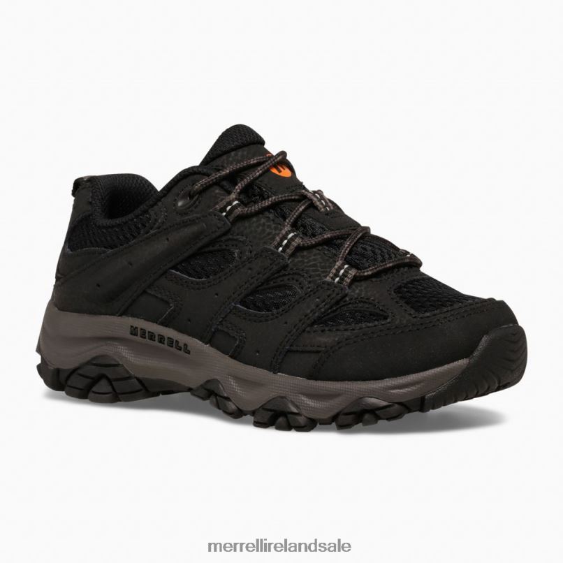 Moab 3 Low Lace Shoe (MK265707) Merrell Kids BX26T1428 Black Shoes