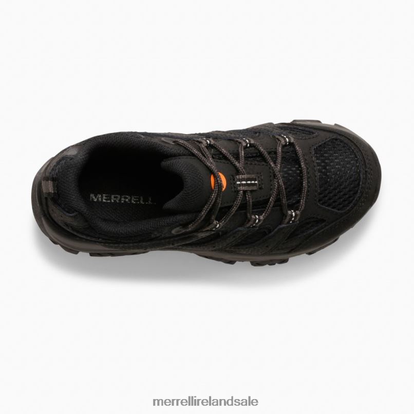 Moab 3 Low Lace Shoe (MK265707) Merrell Kids BX26T1428 Black Shoes