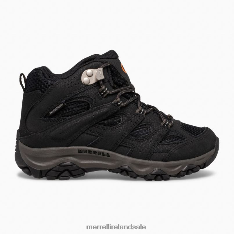 Moab 3 Mid Waterproof Boot (MK265702) Merrell Kids BX26T1431 Black Shoes