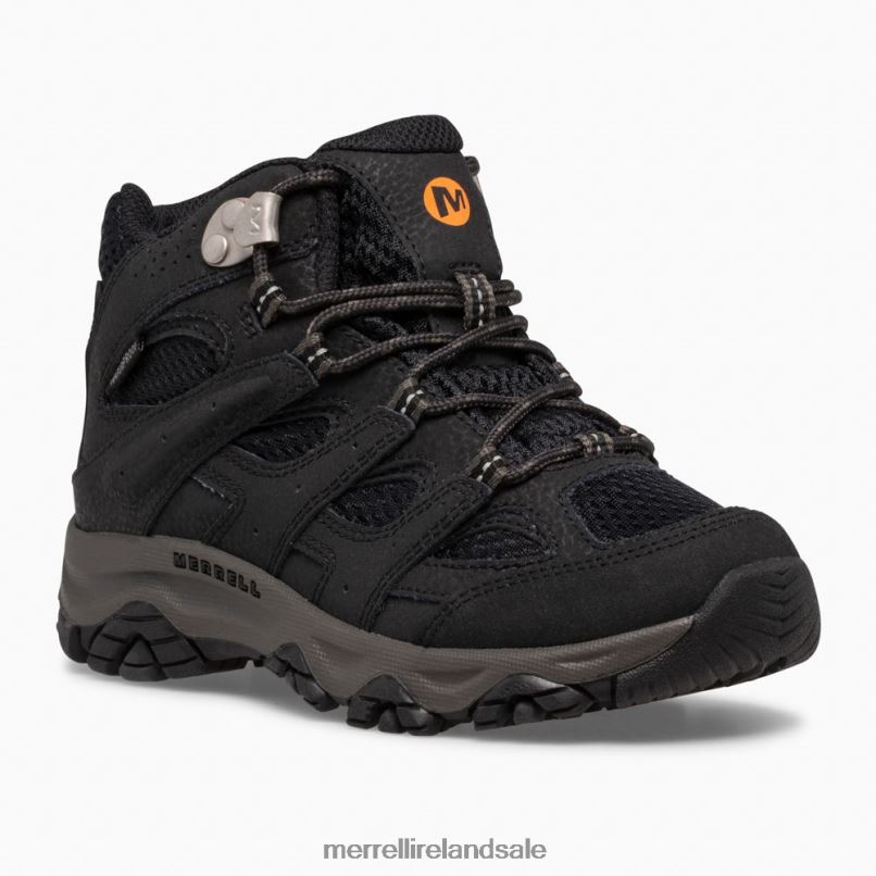 Moab 3 Mid Waterproof Boot (MK265702) Merrell Kids BX26T1431 Black Shoes