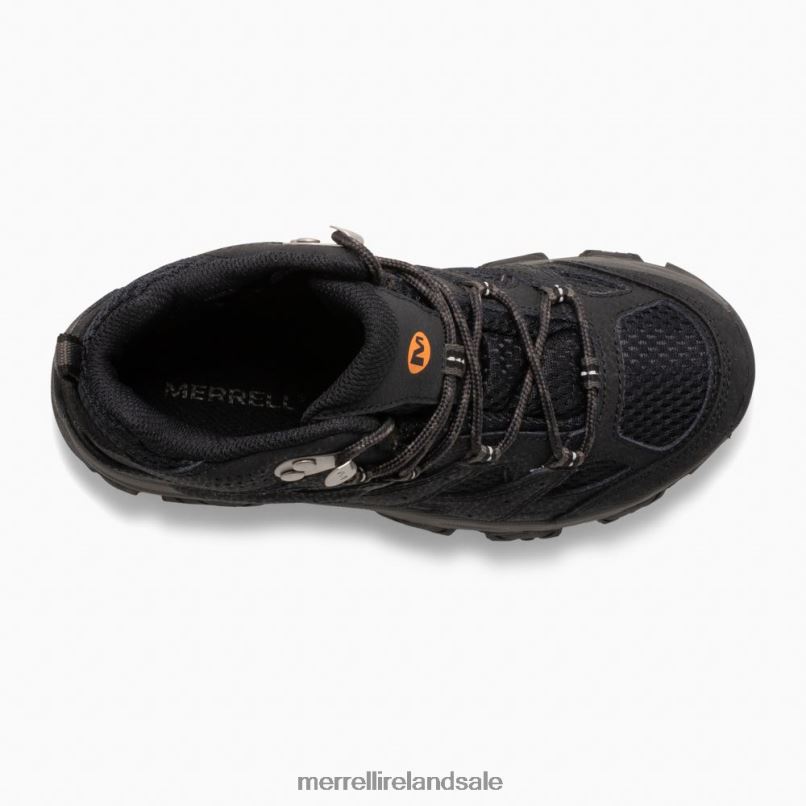 Moab 3 Mid Waterproof Boot (MK265702) Merrell Kids BX26T1431 Black Shoes