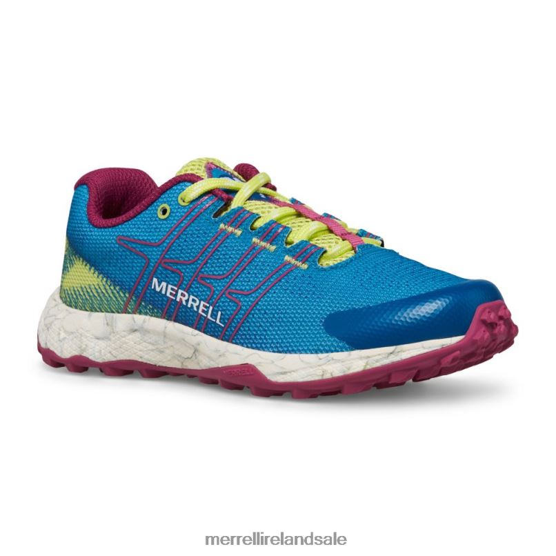 Moab Flight Low (MK167107) Merrell Kids BX26T1438 Teal/Lime/Fuchsia Shoes
