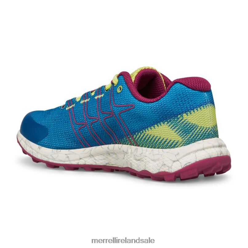 Moab Flight Low (MK167107) Merrell Kids BX26T1438 Teal/Lime/Fuchsia Shoes