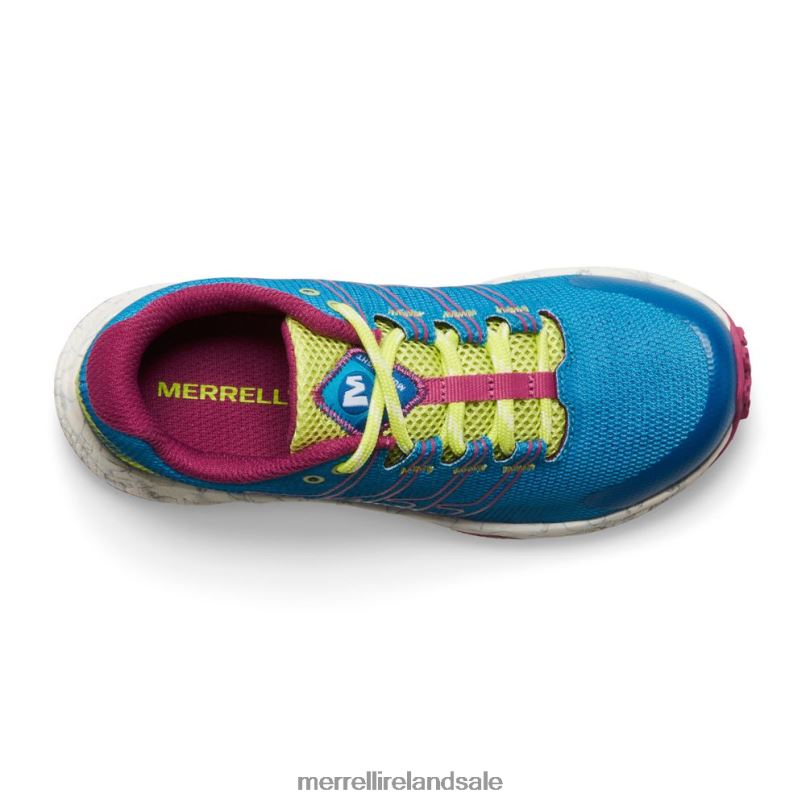 Moab Flight Low (MK167107) Merrell Kids BX26T1438 Teal/Lime/Fuchsia Shoes