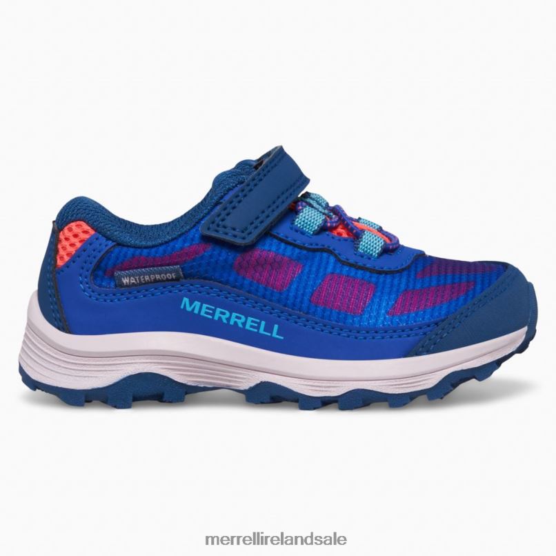 Moab Speed Low A/C Jr. Waterproof Sneaker (ML167123) Merrell Kids BX26T1369 Blue/Berry/Turquoise Shoes