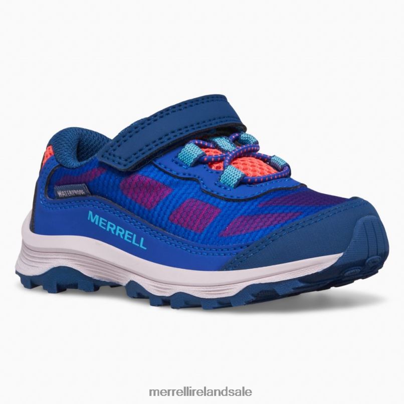 Moab Speed Low A/C Jr. Waterproof Sneaker (ML167123) Merrell Kids BX26T1369 Blue/Berry/Turquoise Shoes