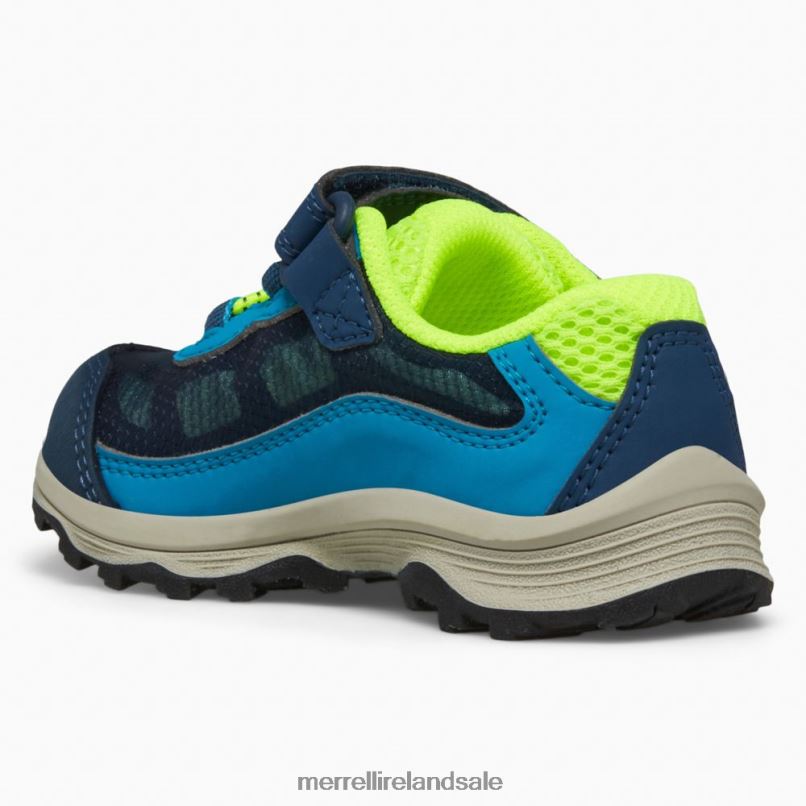 Moab Speed Low A/C Jr. Waterproof Sneaker (ML267122) Merrell Kids BX26T1368 Navy/Hi Viz Shoes
