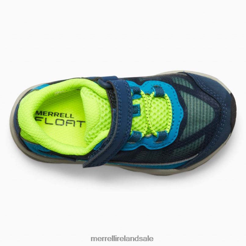 Moab Speed Low A/C Jr. Waterproof Sneaker (ML267122) Merrell Kids BX26T1368 Navy/Hi Viz Shoes