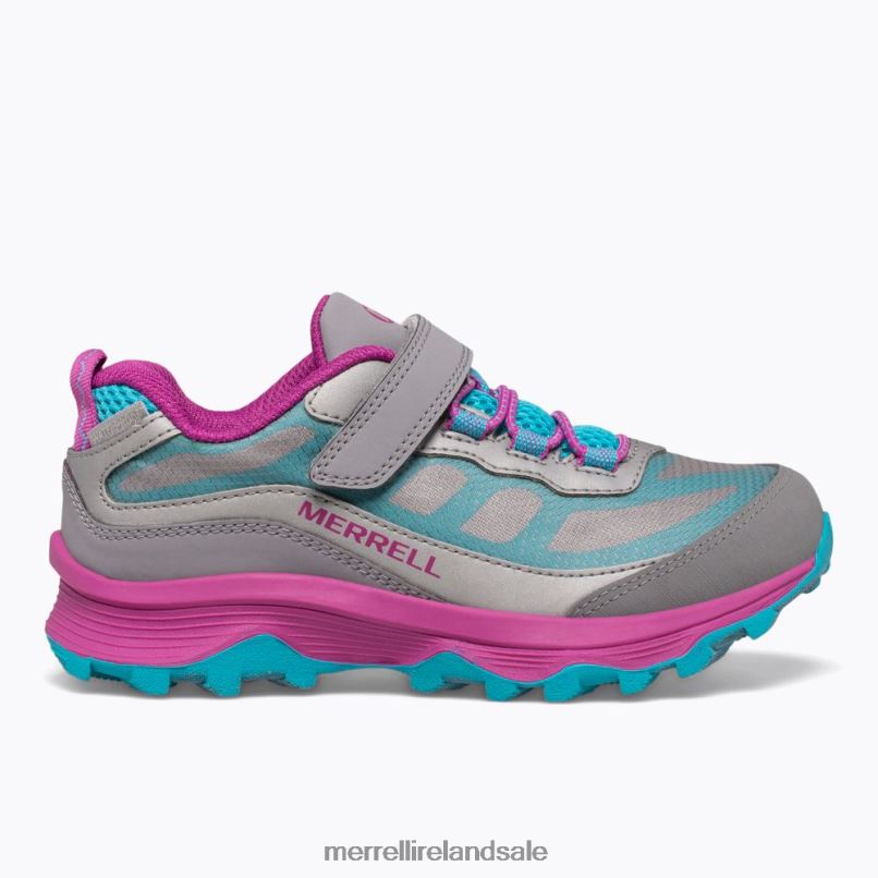 Moab Speed Low A/C Waterproof (MK165211) Merrell Kids BX26T1362 Grey/Silver/Turquoise Shoes