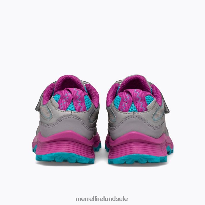 Moab Speed Low A/C Waterproof (MK165211) Merrell Kids BX26T1362 Grey/Silver/Turquoise Shoes
