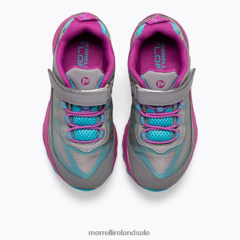 Moab Speed Low A/C Waterproof (MK165211) Merrell Kids BX26T1362 Grey/Silver/Turquoise Shoes
