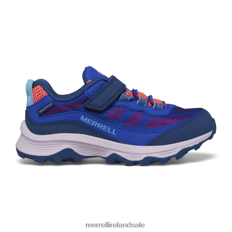 Moab Speed Low A/C Waterproof (MK166989) Merrell Kids BX26T1364 Blue/Berry/Turq Shoes