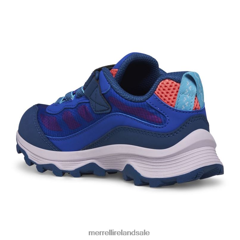 Moab Speed Low A/C Waterproof (MK166989) Merrell Kids BX26T1364 Blue/Berry/Turq Shoes
