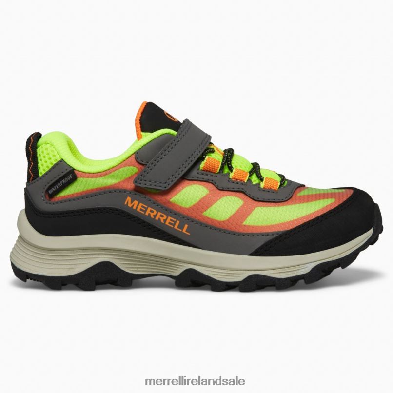 Moab Speed Low A/C Waterproof (MK266774) Merrell Kids BX26T1366 Grey/Hi Viz/Orange Shoes