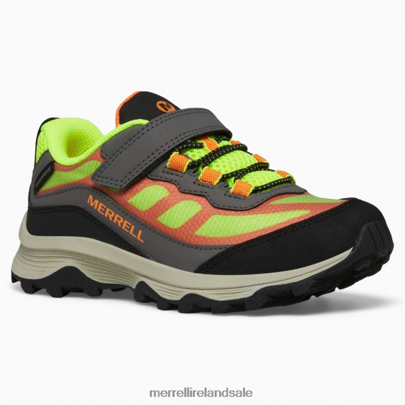 Moab Speed Low A/C Waterproof (MK266774) Merrell Kids BX26T1366 Grey/Hi Viz/Orange Shoes