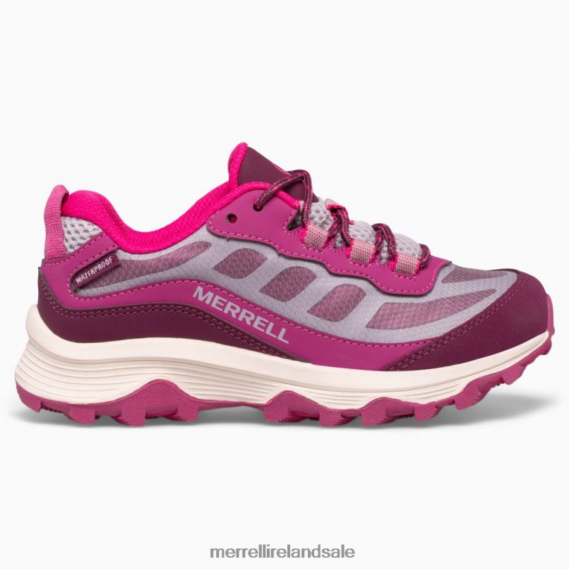 Moab Speed Low Waterproof (MK165980) Merrell Kids BX26T1376 Grey/Berry Shoes