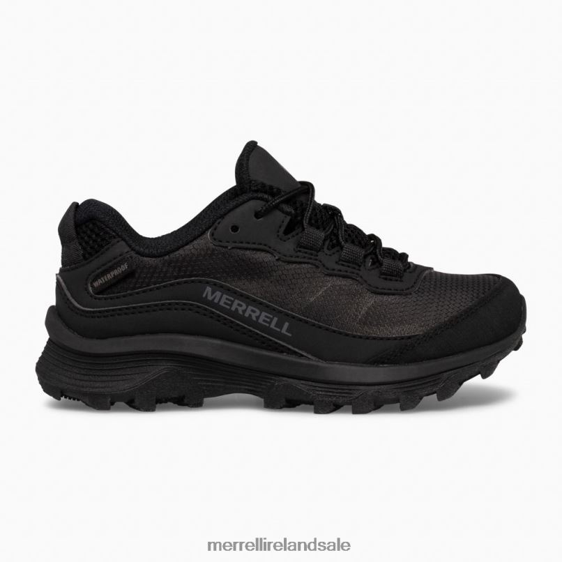 Moab Speed Low Waterproof (MK265866) Merrell Kids BX26T1377 Triple Black Shoes