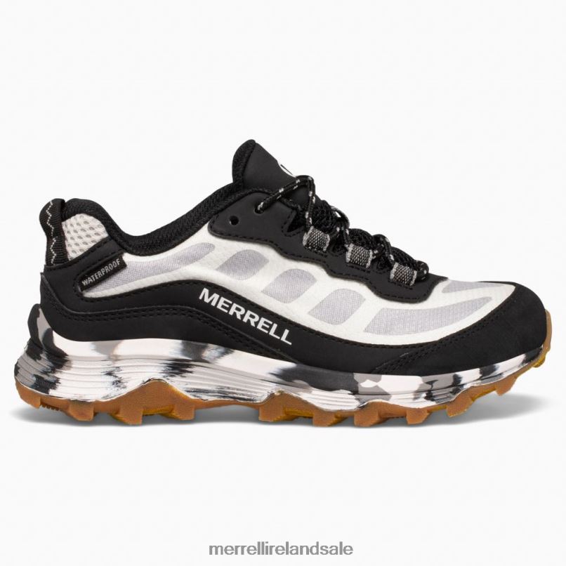 Moab Speed Low Waterproof (MK266260) Merrell Kids BX26T1373 Black/White Shoes