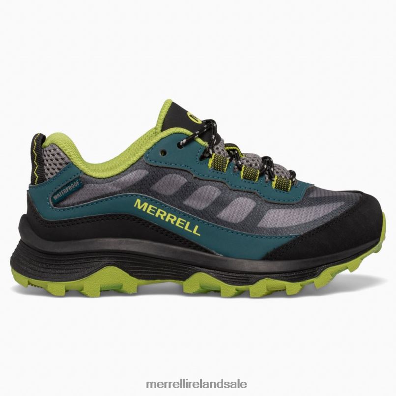 Moab Speed Low Waterproof (MK266264) Merrell Kids BX26T1370 Deep Green/Black Shoes