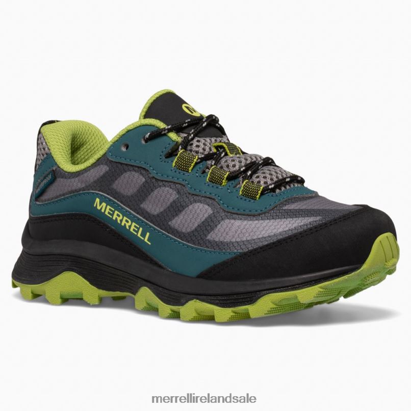 Moab Speed Low Waterproof (MK266264) Merrell Kids BX26T1370 Deep Green/Black Shoes