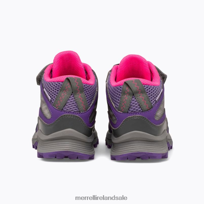 Moab Speed Mid A/C Waterproof (MK165209) Merrell Kids BX26T1387 Grey/Pink/Purple Shoes
