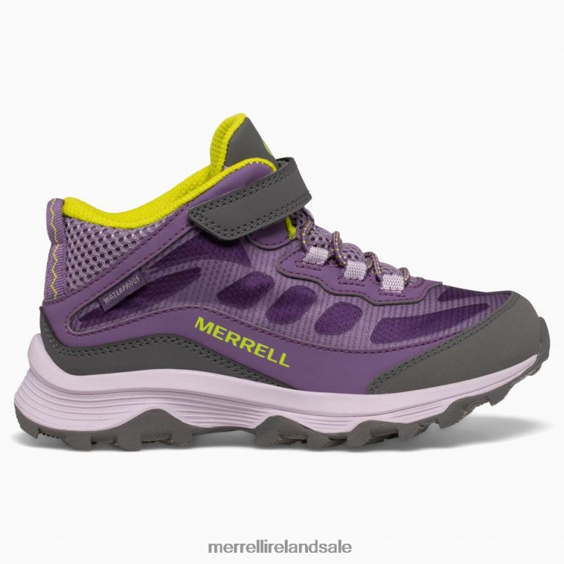 Moab Speed Mid A/C Waterproof (MK166276) Merrell Kids BX26T1386 Grape Cadet Shoes