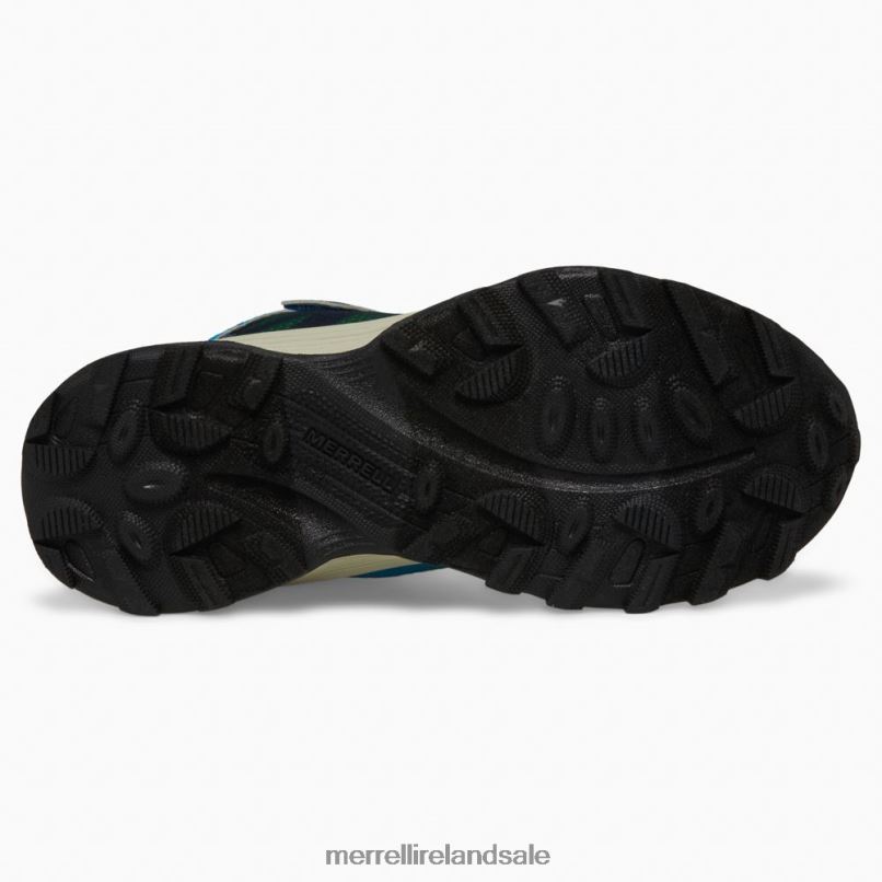 Moab Speed Mid A/C Waterproof (MK267121) Merrell Kids BX26T1384 Navy/Hi Viz Shoes