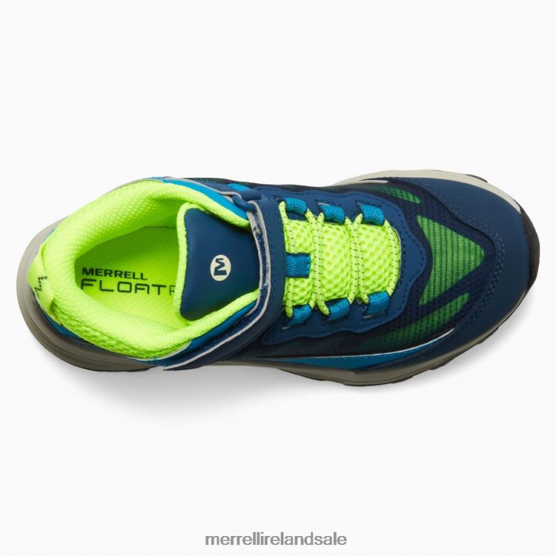 Moab Speed Mid A/C Waterproof (MK267121) Merrell Kids BX26T1384 Navy/Hi Viz Shoes