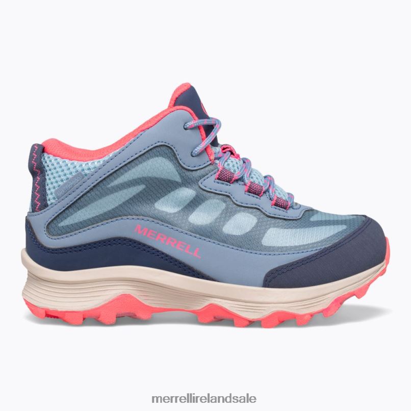 Moab Speed Mid Waterproof (MK165213) Merrell Kids BX26T1382 Dusty Blue/Coral Shoes
