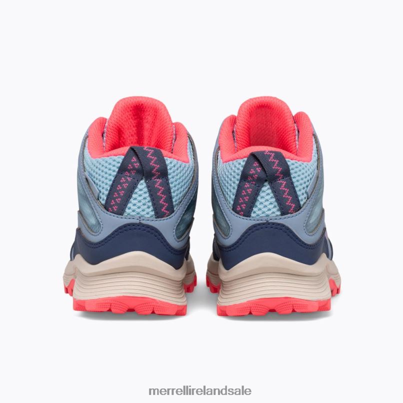 Moab Speed Mid Waterproof (MK165213) Merrell Kids BX26T1382 Dusty Blue/Coral Shoes