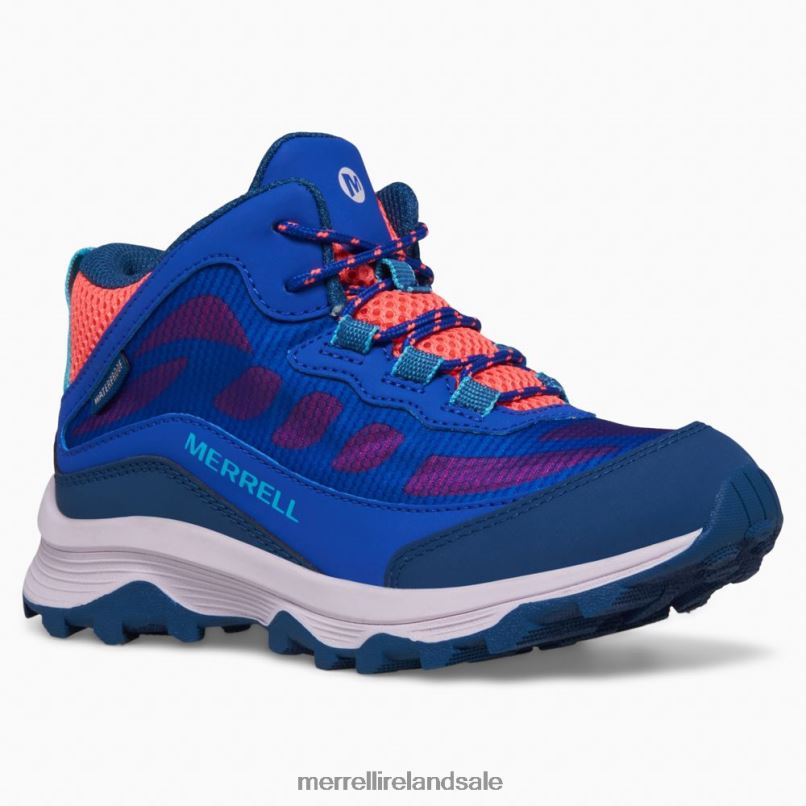 Moab Speed Mid Waterproof (MK166990) Merrell Kids BX26T1379 Blue/Berry/Turq Shoes