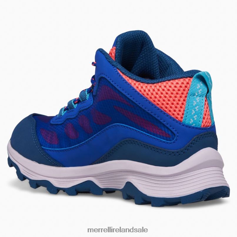 Moab Speed Mid Waterproof (MK166990) Merrell Kids BX26T1379 Blue/Berry/Turq Shoes