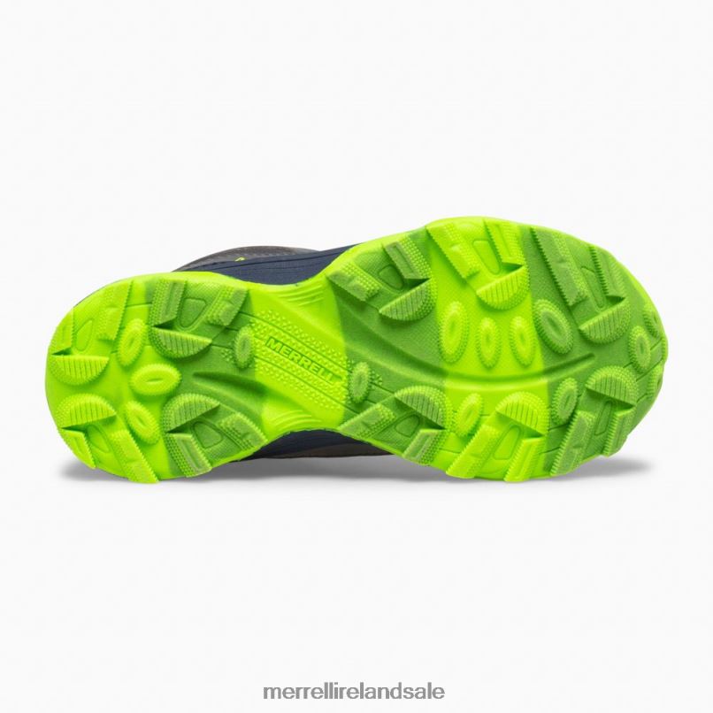 Moab Speed Mid Waterproof (MK265212) Merrell Kids BX26T1383 Navy/Grey/Lime Shoes