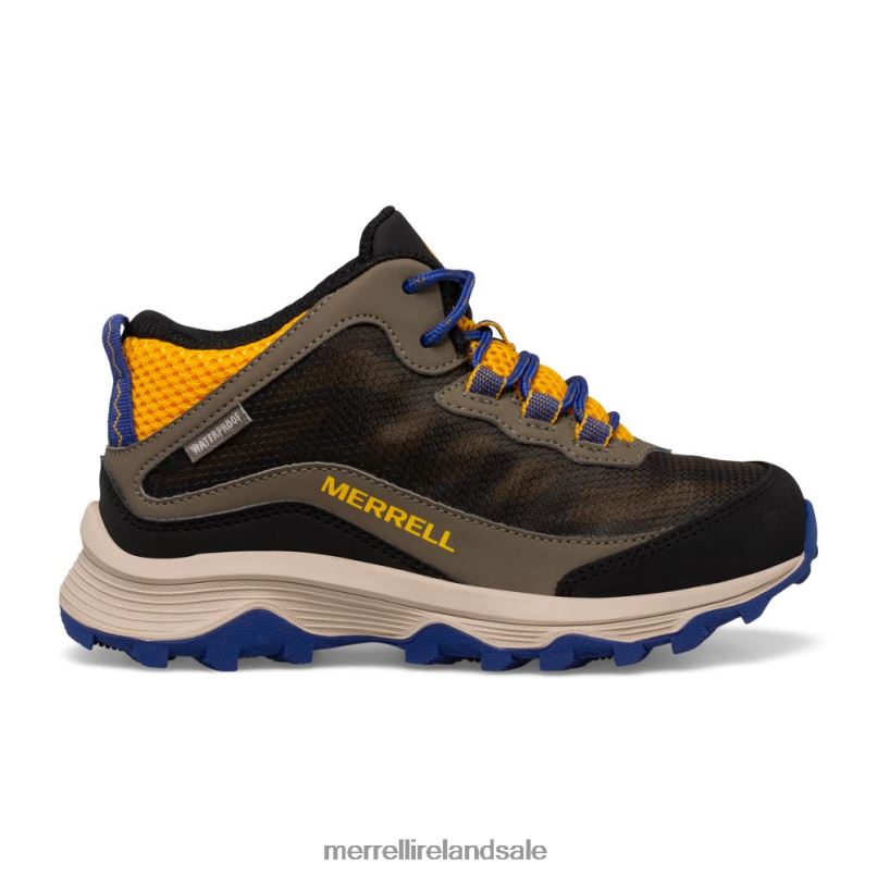 Moab Speed Mid Waterproof (MK266263) Merrell Kids BX26T1381 Cobalt/Gold Shoes