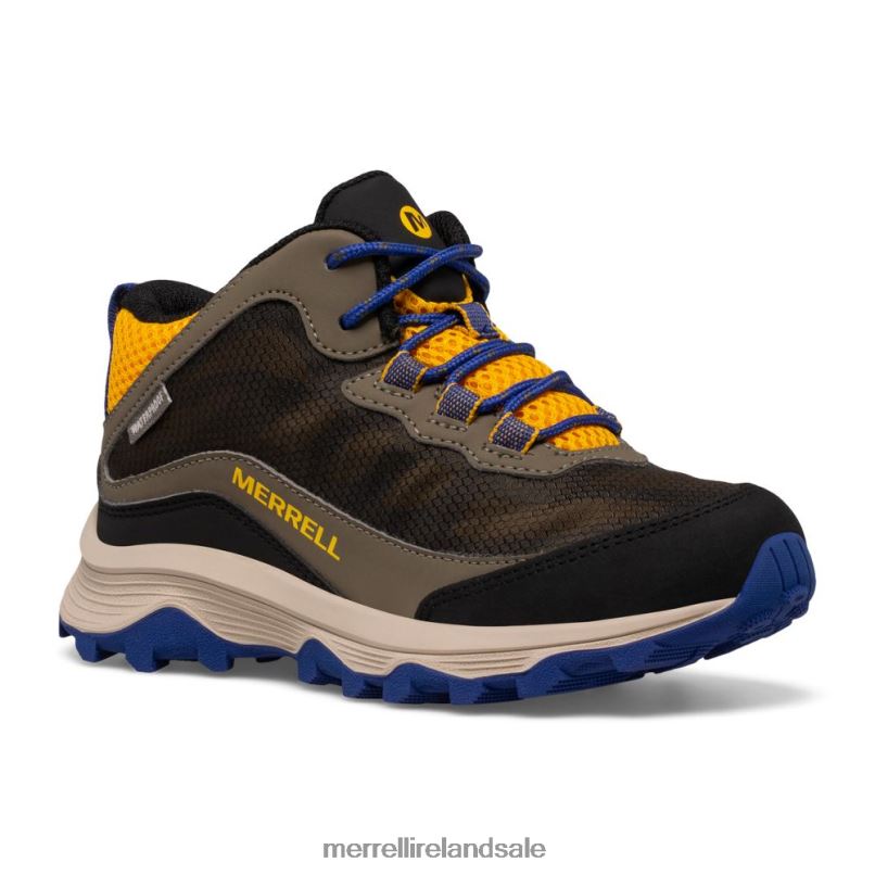 Moab Speed Mid Waterproof (MK266263) Merrell Kids BX26T1381 Cobalt/Gold Shoes