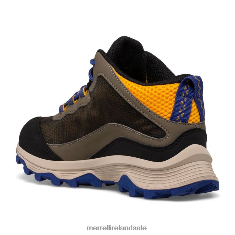 Moab Speed Mid Waterproof (MK266263) Merrell Kids BX26T1381 Cobalt/Gold Shoes